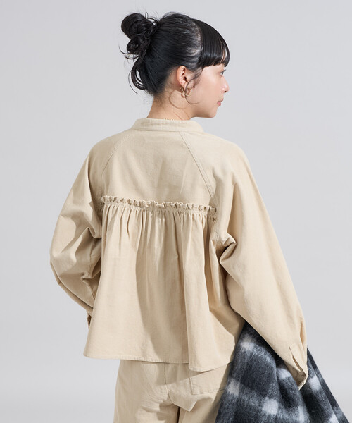 FREAK'S STORE(フリークスストア)の「<セットアップ対応> コーデュロイ ギャザーシャツ(シャツ/ブラウス・レディース・ナチュラル/ネイビー/ワインレッド・フリ-)」の11枚目の写真