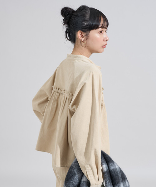 FREAK'S STORE(フリークスストア)の「<セットアップ対応> コーデュロイ ギャザーシャツ(シャツ/ブラウス・レディース・ナチュラル/ネイビー/ワインレッド・フリ-)」の12枚目の写真
