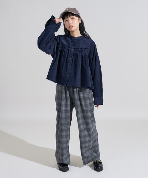 FREAK'S STORE(フリークスストア)の「<セットアップ対応> コーデュロイ ギャザーシャツ(シャツ/ブラウス・レディース・ナチュラル/ネイビー/ワインレッド・フリ-)」の15枚目の写真