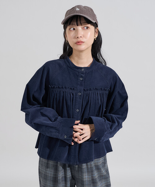 FREAK'S STORE(フリークスストア)の「<セットアップ対応> コーデュロイ ギャザーシャツ(シャツ/ブラウス・レディース・ナチュラル/ネイビー/ワインレッド・フリ-)」の18枚目の写真