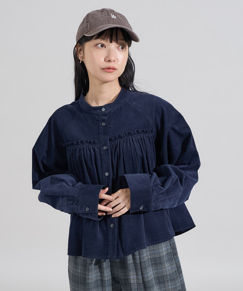 FREAK'S STORE(フリークスストア)の「<セットアップ対応> コーデュロイ ギャザーシャツ(シャツ/ブラウス・レディース・ナチュラル/ネイビー/ワインレッド・フリ-)」の19枚目の写真
