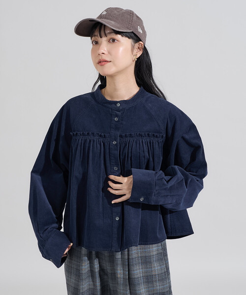FREAK'S STORE(フリークスストア)の「<セットアップ対応> コーデュロイ ギャザーシャツ(シャツ/ブラウス・レディース・ナチュラル/ネイビー/ワインレッド・フリ-)」の22枚目の写真