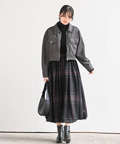 rps（アールピーエス）の「スエードポンチジップショートジャケット（ブルゾン・レディース・ブラウン/モカ/チャコールグレー/アイボリー/ブラック系その他4/ダークブラウン・フリー）」の13枚目の写真