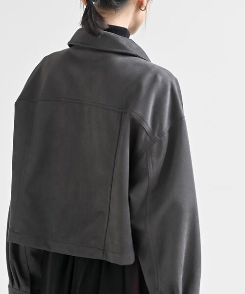 rps（アールピーエス）の「スエードポンチジップショートジャケット（ブルゾン・レディース・ブラウン/モカ/チャコールグレー/アイボリー/ブラック系その他4/ダークブラウン・フリー）」の18枚目の写真