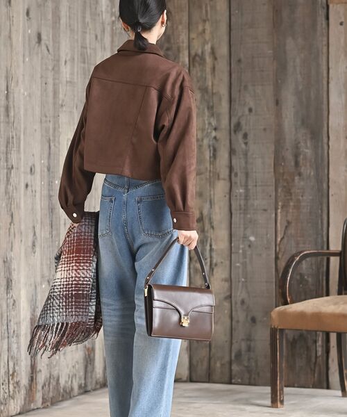 rps（アールピーエス）の「スエードポンチジップショートジャケット（ブルゾン・レディース・ブラウン/モカ/チャコールグレー/アイボリー/ブラック系その他4/ダークブラウン・フリー）」の22枚目の写真