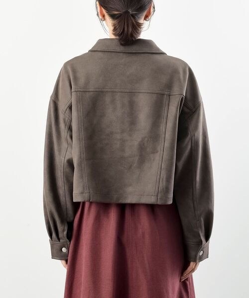 rps（アールピーエス）の「スエードポンチジップショートジャケット（ブルゾン・レディース・ブラウン/モカ/チャコールグレー/アイボリー/ブラック系その他4/ダークブラウン・フリー）」の12枚目の写真