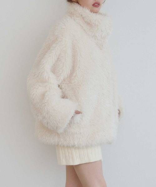 Lepus Fae（レプスフェイ）の「プードルボアブルゾン（ブルゾン・レディース・ピンク/モカ/アイボリー・1/0）」の8枚目の写真