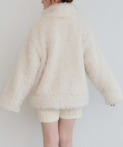 Lepus Fae（レプスフェイ）の「プードルボアブルゾン（ブルゾン・レディース・ピンク/モカ/アイボリー・1/0）」の9枚目の写真