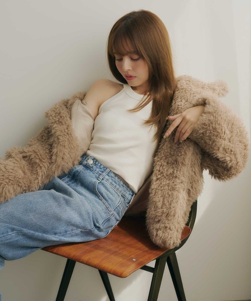 Lepus Fae（レプスフェイ）の「プードルボアブルゾン（ブルゾン・レディース・ピンク/モカ/アイボリー・1/0）」の13枚目の写真