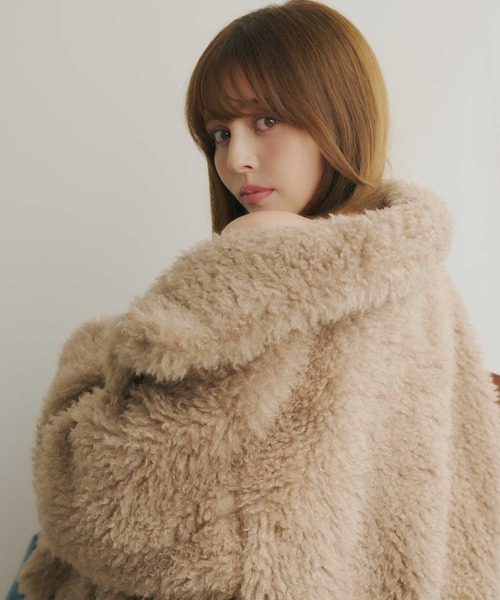 Lepus Fae（レプスフェイ）の「プードルボアブルゾン（ブルゾン・レディース・ピンク/モカ/アイボリー・1/0）」の14枚目の写真