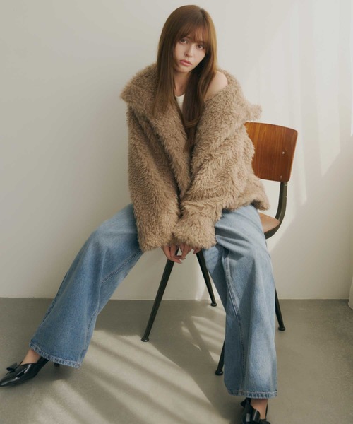 Lepus Fae（レプスフェイ）の「プードルボアブルゾン（ブルゾン・レディース・ピンク/モカ/アイボリー・1/0）」の15枚目の写真