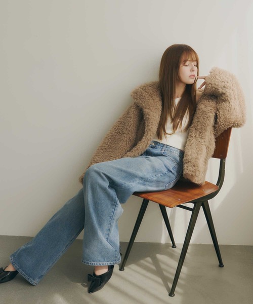 Lepus Fae（レプスフェイ）の「プードルボアブルゾン（ブルゾン・レディース・ピンク/モカ/アイボリー・1/0）」の16枚目の写真