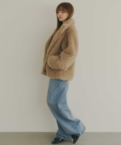 Lepus Fae（レプスフェイ）の「プードルボアブルゾン（ブルゾン・レディース・ピンク/モカ/アイボリー・1/0）」の18枚目の写真