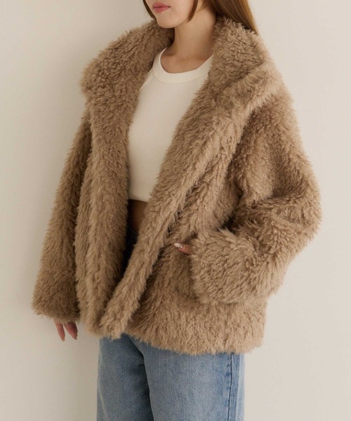 Lepus Fae（レプスフェイ）の「プードルボアブルゾン（ブルゾン・レディース・ピンク/モカ/アイボリー・1/0）」の19枚目の写真