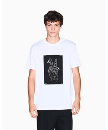 【A|X アルマーニ エクスチェンジ】ピースデザイン 半袖クルーネックTシャツ/REGULAR