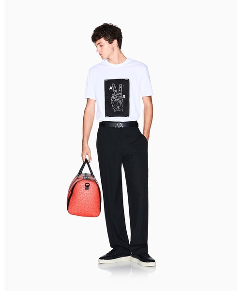 ARMANI EXCHANGE(アルマーニエクスチェンジ)の「【A|X アルマーニ エクスチェンジ】ピースデザイン 半袖クルーネックTシャツ/REGULAR(Tシャツ/カットソー・メンズ・ホワイト/ブラック・MEDIUM/SMALL/X-LARGE/X-SMALL/XX-LARGE/LARGE)」の7枚目の写真