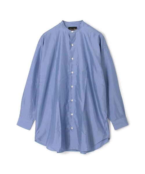 HAVERSACK（ハバーザック）の「HAVERSACK ATTIRE シルク バンドカラーロングシャツ（シャツ/ブラウス・メンズ・ブルー/ブルー系その他・L/M）」の2枚目の写真