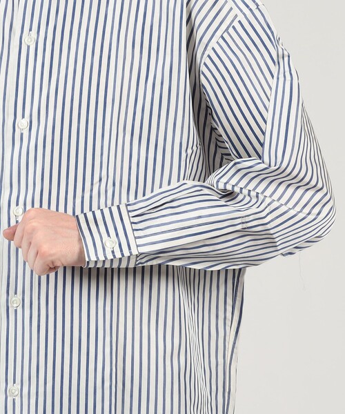 HAVERSACK（ハバーザック）の「HAVERSACK ATTIRE シルク バンドカラーロングシャツ（シャツ/ブラウス・メンズ・ブルー/ブルー系その他・L/M）」の8枚目の写真