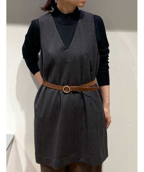 human woman(ヒューマンウーマン)の「◆TOPツイルミディアムジャンパースカート(ジャンパースカート・レディース・グレー系その他/ベージュ系その他2・MEDIUM)」の8枚目の写真