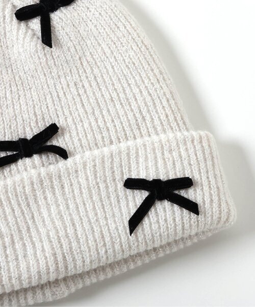 apres les cours（アプレレクール）の「リボンニット帽（ニットキャップ/ビーニー・キッズ・アイボリー・50/54/58）」の5枚目の写真