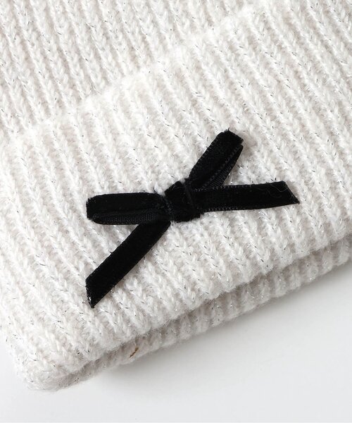 apres les cours（アプレレクール）の「リボンニット帽（ニットキャップ/ビーニー・キッズ・アイボリー・50/54/58）」の4枚目の写真