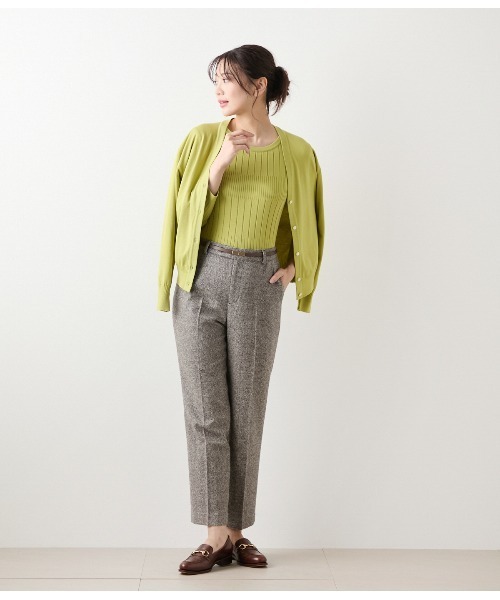 ニューヨーカー（NEWYORKER）/ブロークンヘリンボーンツィード テーパードパンツ セール】ブロークンヘリンボーンツィード テーパードパンツ（その他