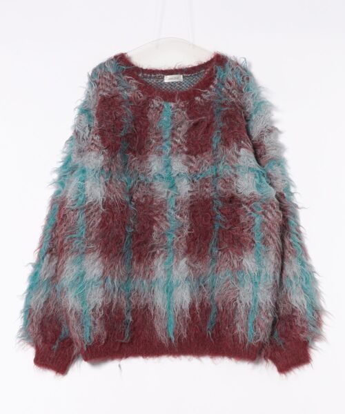 Ambre Neige(アンブルネージュ)の「plaid pattern shaggy over knit / チェックシャギーオーバーニット(ニット/セーター・レディース・アイボリー/オフホワイト/ボルドー・FREE)」の11枚目の写真
