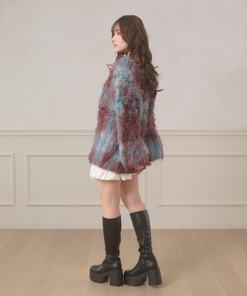Ambre Neige(アンブルネージュ)の「plaid pattern shaggy over knit / チェックシャギーオーバーニット(ニット/セーター・レディース・アイボリー/オフホワイト/ボルドー・FREE)」の20枚目の写真