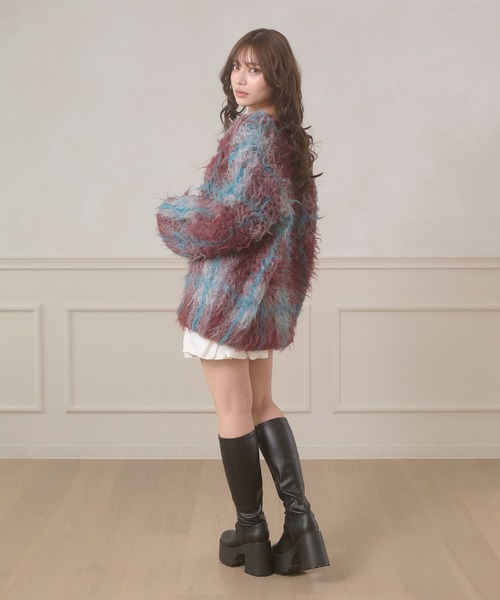 Ambre Neige(アンブルネージュ)の「plaid pattern shaggy over knit / チェックシャギーオーバーニット(ニット/セーター・レディース・アイボリー/オフホワイト/ボルドー・FREE)」の21枚目の写真
