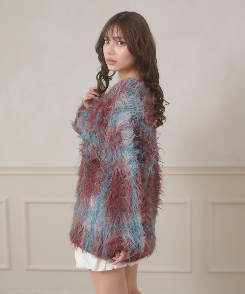 Ambre Neige(アンブルネージュ)の「plaid pattern shaggy over knit / チェックシャギーオーバーニット(ニット/セーター・レディース・アイボリー/オフホワイト/ボルドー・FREE)」の16枚目の写真