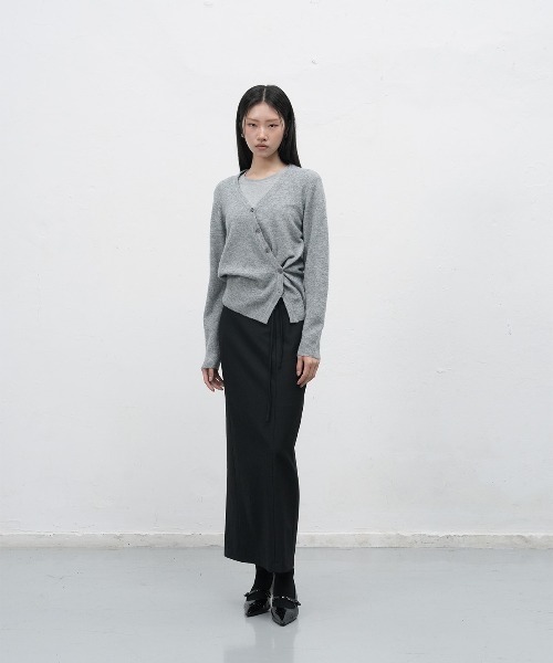 GENERAL IDEA(ジェネラルアイデア)の「【GENERAL IDEA】アンバランスルーズカーディガン / UNBALANCE LOOSE FIT CARDIGAN(カーディガン/ボレロ・レディース・グレー/ブラウン・L/M/S)」の7枚目の写真