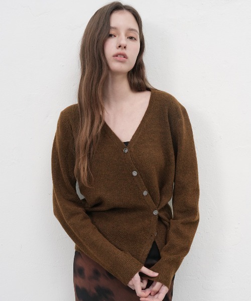 GENERAL IDEA(ジェネラルアイデア)の「【GENERAL IDEA】アンバランスルーズカーディガン / UNBALANCE LOOSE FIT CARDIGAN(カーディガン/ボレロ・レディース・グレー/ブラウン・L/M/S)」の15枚目の写真