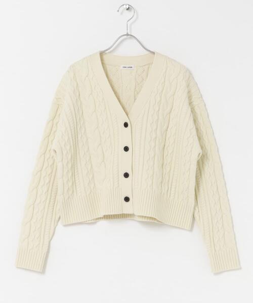 FORK&SPOON（フォークアンドスプーン）の「FORK&SPOON　ケーブルVネックカーディガン（カーディガン/ボレロ・レディース・レッド/ネイビー/アイボリー・1）」の17枚目の写真