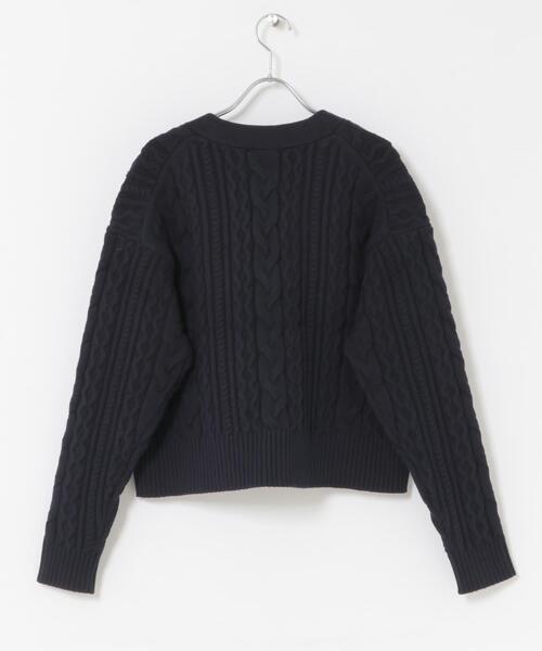 FORK&SPOON(フォークアンドスプーン)の「FORK&SPOON ケーブルVネックカーディガン(カーディガン/ボレロ・レディース・レッド/ネイビー/アイボリー・1)」の15枚目の写真