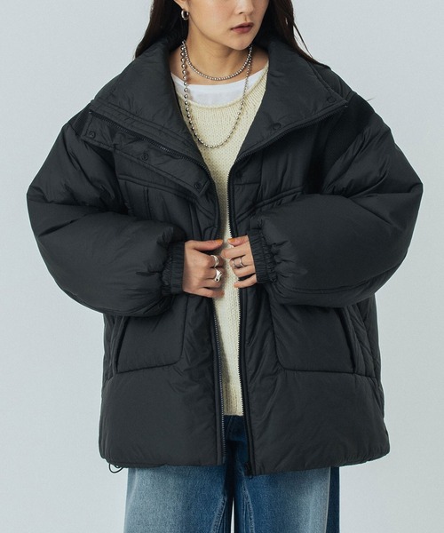 ROSE BUD(ローズバッド)の「STAND COLLAR PADDED JACKET(その他アウター・レディース・ブラック/ベージュ/ブルー・S/M)」の2枚目の写真