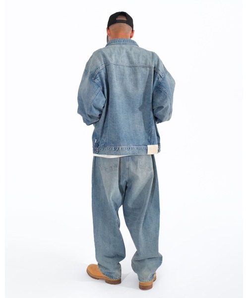 KEBOZ（ケボズ）の「DAMAGED DENIM JACKET（デニムジャケット・メンズ・ブラック/ブルー・M/L/XL）」の8枚目の写真