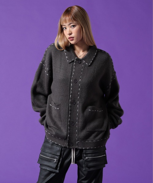 DANKE SCHON(ダンケシェーン)の「【WEB&DEPOT限定】DankeSchon/ダンケシェーン/ST KNIT JACKET(その他アウター・メンズ・ブラック/ベージュ/チャコールグレー・XL/M/L)」の3枚目の写真