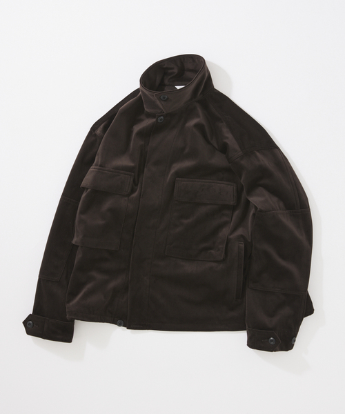 JOURNAL STANDARD（ジャーナルスタンダード）の「トリコット ベロア フェード BDU シャツジャケット（その他アウター・メンズ・グレー/カーキ/ブラック系その他・MEDIUM/LARGE）」の2枚目の写真