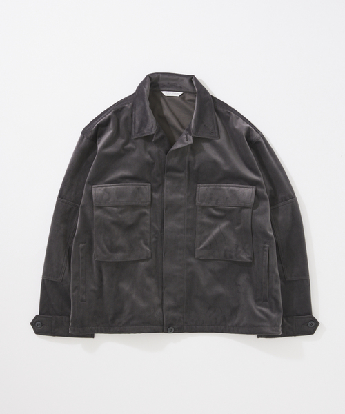 JOURNAL STANDARD（ジャーナルスタンダード）の「トリコット ベロア フェード BDU シャツジャケット（その他アウター・メンズ・グレー/カーキ/ブラック系その他・MEDIUM/LARGE）」の3枚目の写真