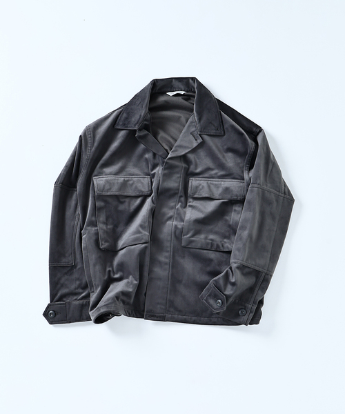 JOURNAL STANDARD（ジャーナルスタンダード）の「トリコット ベロア フェード BDU シャツジャケット（その他アウター・メンズ・グレー/カーキ/ブラック系その他・MEDIUM/LARGE）」の7枚目の写真
