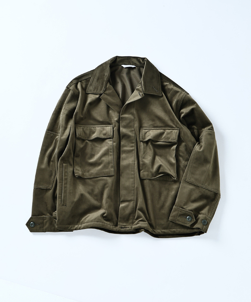 JOURNAL STANDARD（ジャーナルスタンダード）の「トリコット ベロア フェード BDU シャツジャケット（その他アウター・メンズ・グレー/カーキ/ブラック系その他・MEDIUM/LARGE）」の5枚目の写真