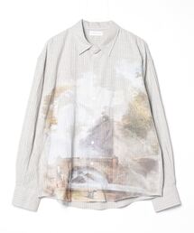BLANK HOTEL（ブランクホテル）の「Artistic Landscape Stripe Shirt / ランドスケープアートプリントストライプシャツ（シャツ/ブラウス）」