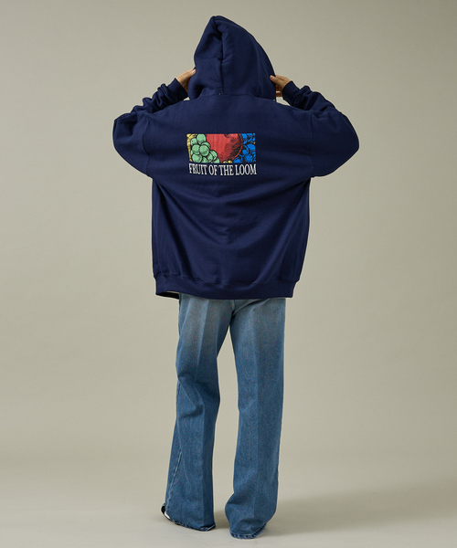 FRUIT OF THE LOOM(フルーツオブザルーム)の「【FRUIT OF THE LOOM】PRINTZIP HOODIE2/ユニセックス【WEB限定】(パーカー・メンズ・ネイビー/グレー/ブラック・M/L/XL)」の4枚目の写真