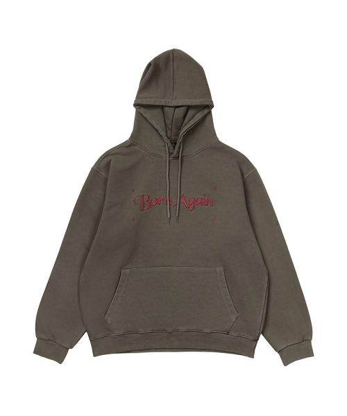 GAKKAI UNIONS(ガッカイユニオンズ)の「本刺繍ピグメントフードパーカーカーキモカ(パーカー・レディース・その他・SMALL/MEDIUM/LARGE/X-LARGE)」の2枚目の写真