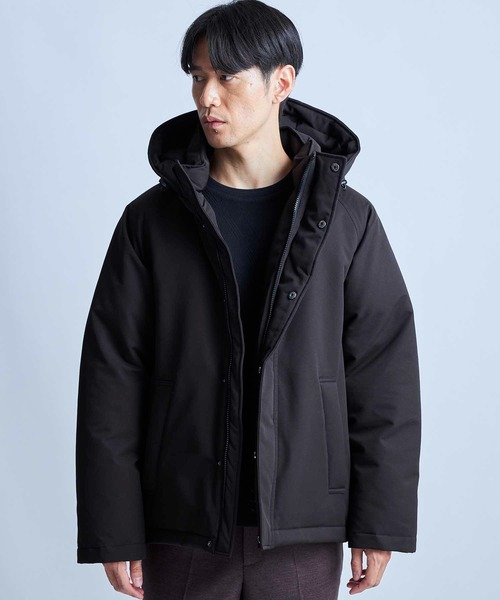 UNION STATION（ユニオンステーション）の「【撥水加工】ツイル中綿アーミーフーデッドジャケット（ダウンジャケット/コート・メンズ・ベージュ/ブラック・L/M/LL）」の2枚目の写真