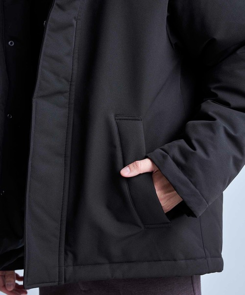 UNION STATION（ユニオンステーション）の「【撥水加工】ツイル中綿アーミーフーデッドジャケット（ダウンジャケット/コート・メンズ・ベージュ/ブラック・L/M/LL）」の8枚目の写真