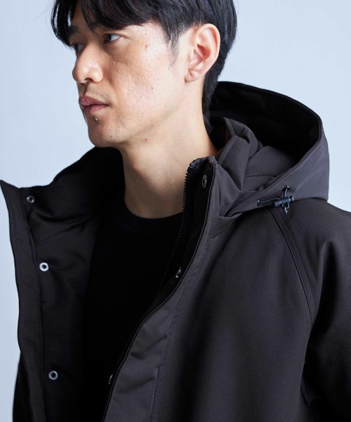 UNION STATION（ユニオンステーション）の「【撥水加工】ツイル中綿アーミーフーデッドジャケット（ダウンジャケット/コート・メンズ・ベージュ/ブラック・L/M/LL）」の9枚目の写真