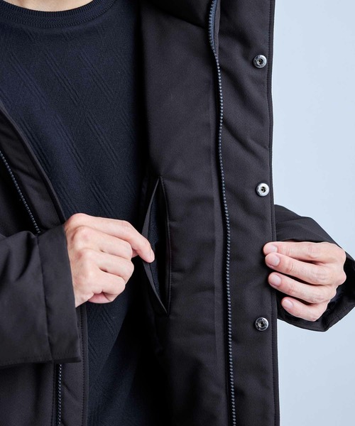 UNION STATION（ユニオンステーション）の「【撥水加工】ツイル中綿アーミーフーデッドジャケット（ダウンジャケット/コート・メンズ・ベージュ/ブラック・L/M/LL）」の10枚目の写真