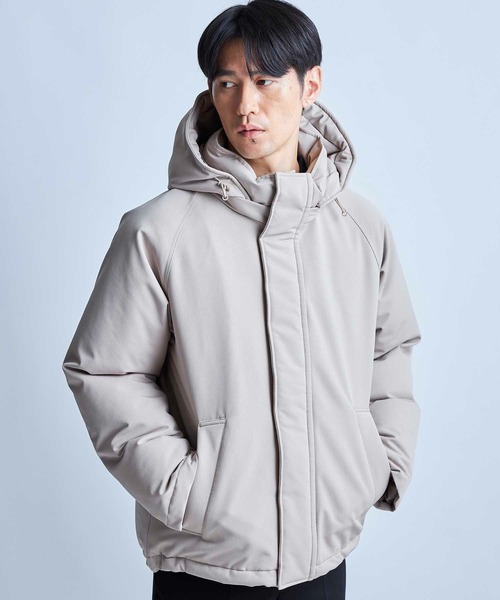 UNION STATION（ユニオンステーション）の「【撥水加工】ツイル中綿アーミーフーデッドジャケット（ダウンジャケット/コート・メンズ・ベージュ/ブラック・L/M/LL）」の15枚目の写真