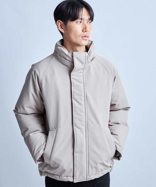 UNION STATION（ユニオンステーション）の「【撥水加工】ツイル中綿アーミーフーデッドジャケット（ダウンジャケット/コート・メンズ・ベージュ/ブラック・L/M/LL）」の13枚目の写真